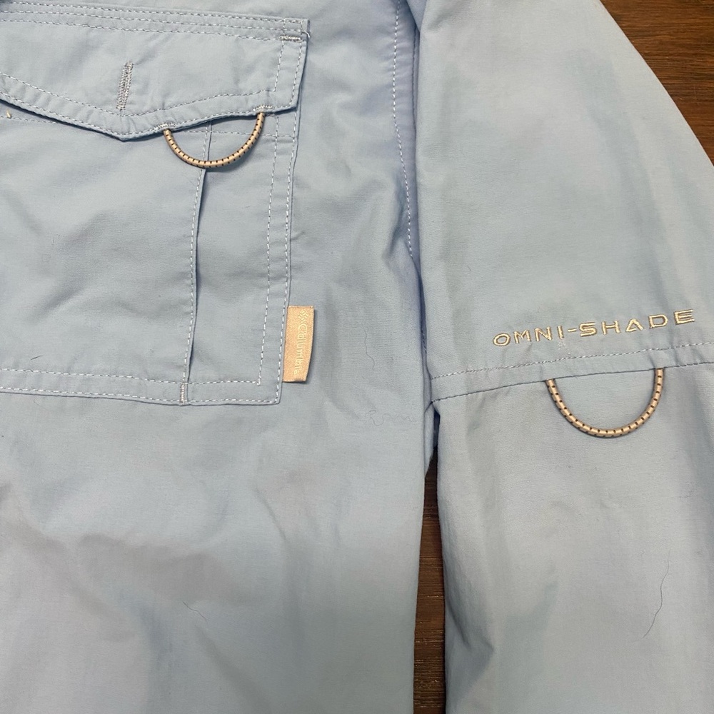 Colombia PFG  Sportswear Breathable Button Down Long Sleeve fishing Blue Size M - Picture 5 of 8